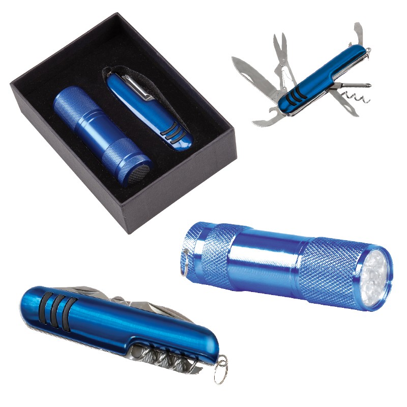 KP02117-0127 Hediyelik Set - 7 Fonksiyonlu Çakı - Led Elfeneri