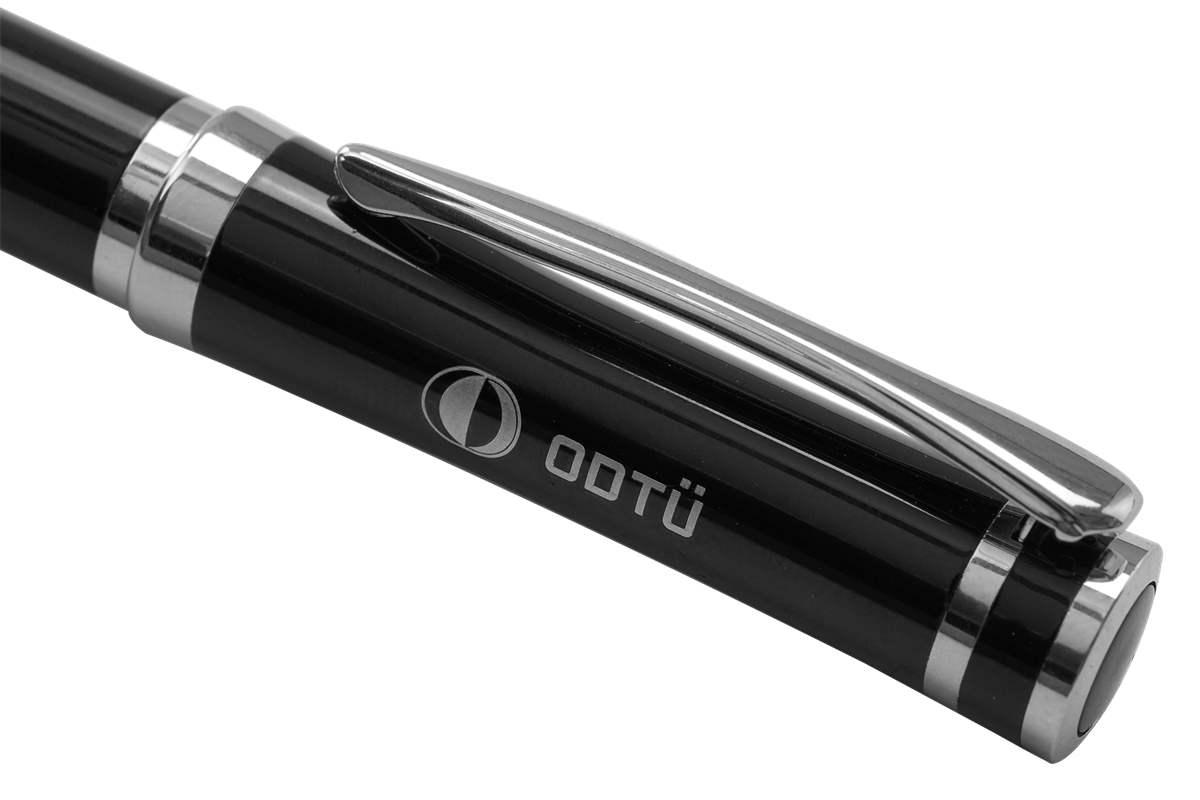 ODTÜ Logolu Köşeli Kutulu İkili Kalem Set (Siyah)